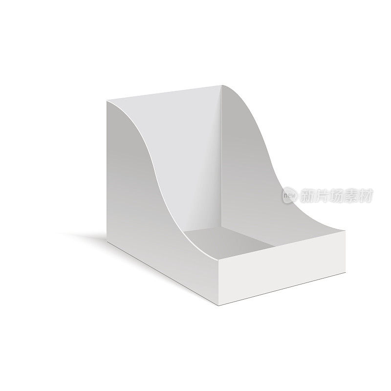 POS POI cardboard blank empty display show box holder. Vector mock up template ready for your design